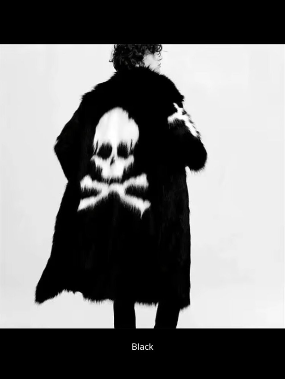 Unisex faux fur skull and crosses coat sz xl  !!